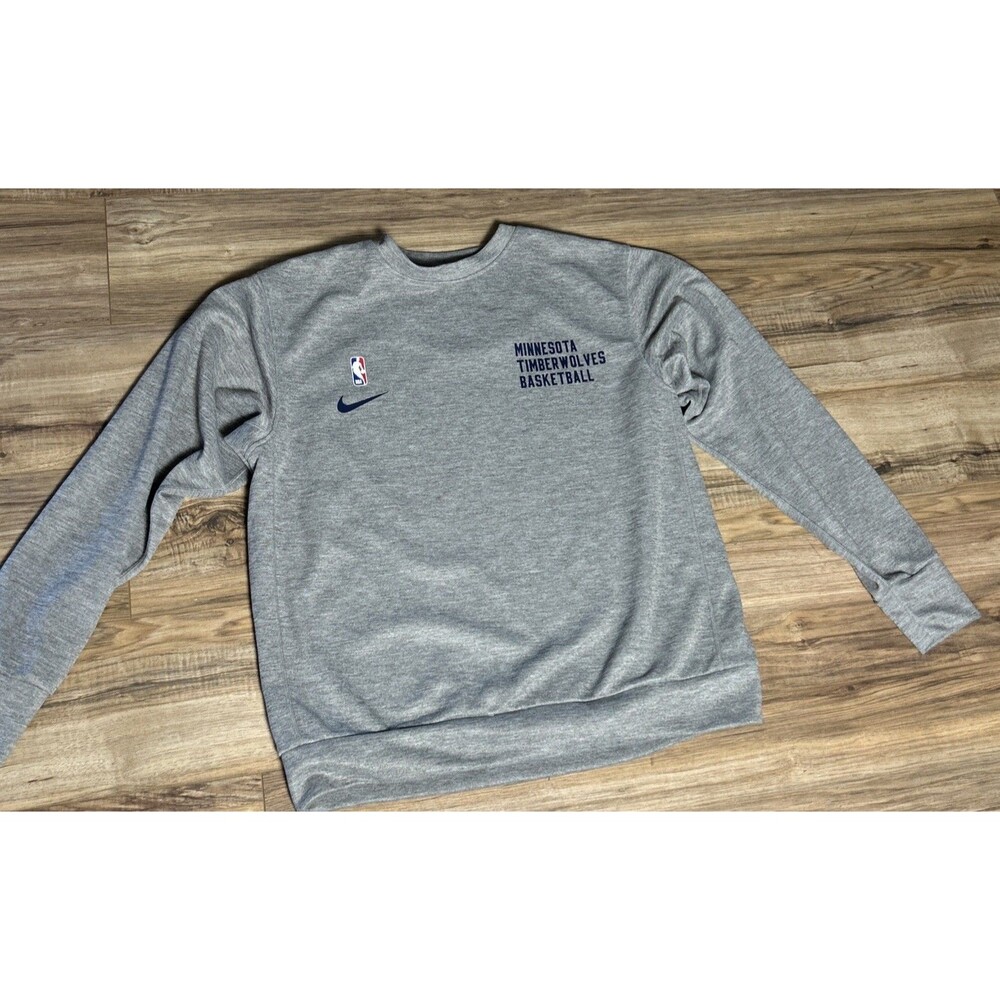 Nike NBA Minnesota Timberwolves Authentic Sweatshirt Mens Gray/Brown Large Tall
